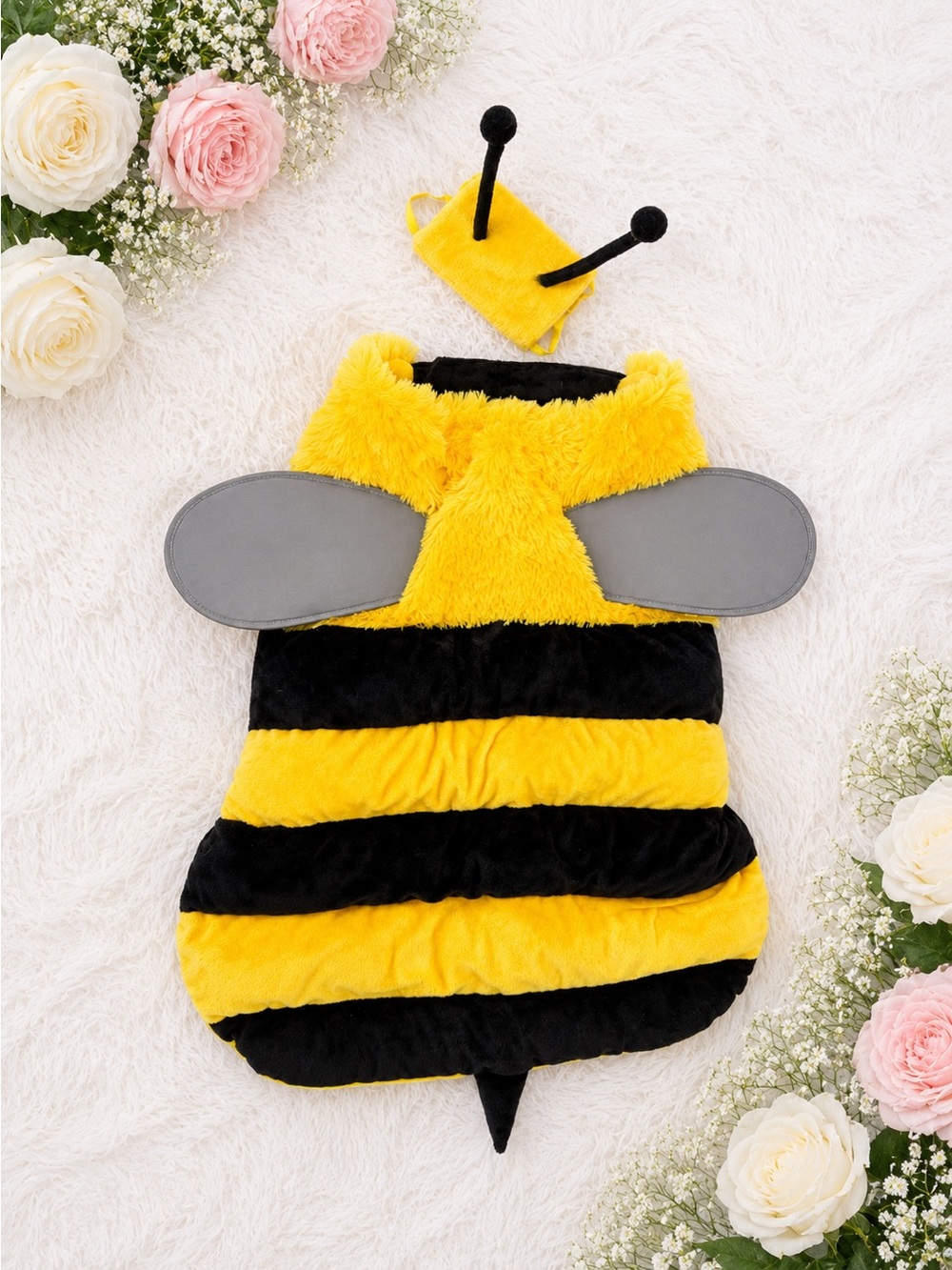 Dog’s Plush Bumblebee Costume - Yellow & Black